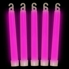 6 Inch Ultra-Bright Emergency Industrial Grade Pink Glow Sticks - Pack of 12