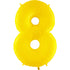 40" Number 8 - Yellow Foil Mylar Balloon