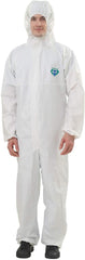 Disposable Full Body PPE Hazmat Suits With Full Body Protection & Head Cover - White