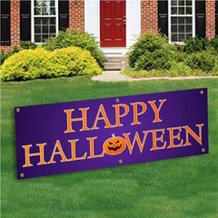 Happy Halloween Purple Banner Decoration