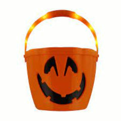Pumpkin Jack O Lantern Candy Bucket Flashing Handle