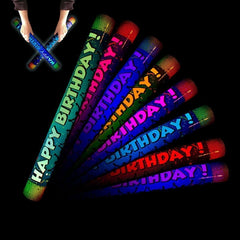 LED Light Up 16 Inch Happy Birthday Print Foam Stick