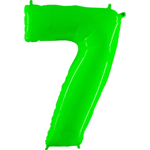 40 Number 7 - Neon Lime Green Foil Myla Balloon