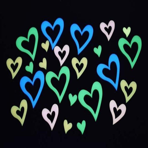 Glow in the Dark Multicolor Hearts