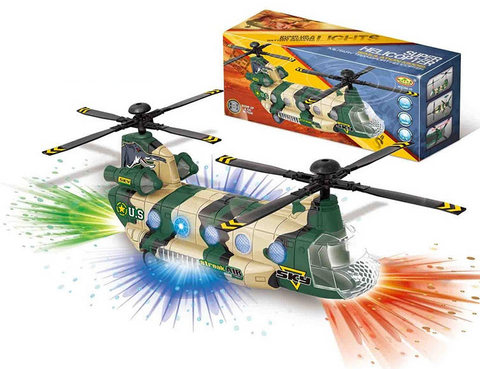 Light Up Bump & Go Military Chinook Helicopter