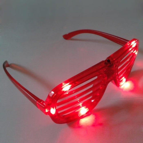 LED Light Up Red Slotted Rock Star Sunglasses
