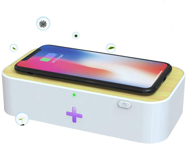 UV Cell Phone Sterilizer with Fast Wireless Charger, QI 15W Wireless Charging Sterilization Box