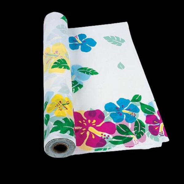 Hibiscus Plastic Tablecloth Roll - 100 Feet