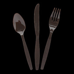 Chocolate Brown Plastic Cutlery Sets