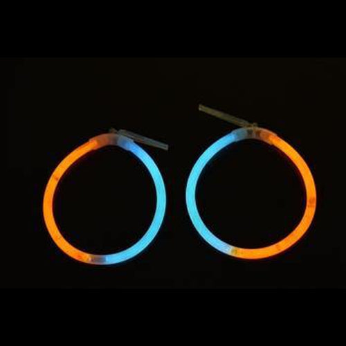 Glow In The Dark Hoop Earrings Bi-Color - Aqua Orange