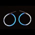 Glow In The Dark Hoop Earrings Bi-Color - Aqua White