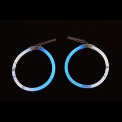 Glow In The Dark Hoop Earrings Bi-Color - Aqua White