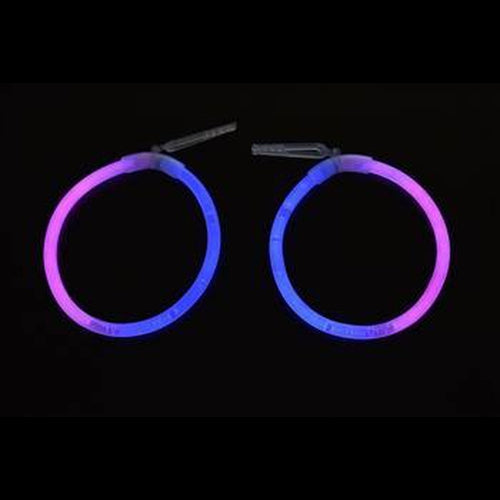 Glow In The Dark Hoop Earrings Bi-Color - Blue Pink