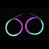 Glow In The Dark Hoop Earrings Bi-Color - Green Pink