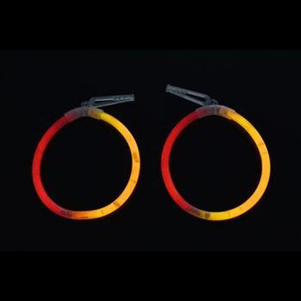 Glow In The Dark Hoop Earrings Bi-Color - Orange Red