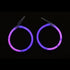 Glow In The Dark Hoop Earrings Bi-Color - Pink Purple