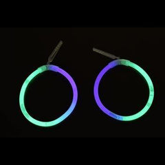 Glow In The Dark Hoop Earrings Bi-Color - Purple Green