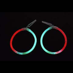 Glow In The Dark Hoop Earrings Bi-Color - Red Green