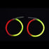 Glow In The Dark Hoop Earrings Bi-Color - Red Yellow