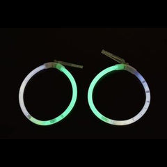 Glow In The Dark Hoop Earrings Bi-Color - White Green