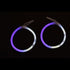 Glow In The Dark Hoop Earrings Bi-Color - White Purple