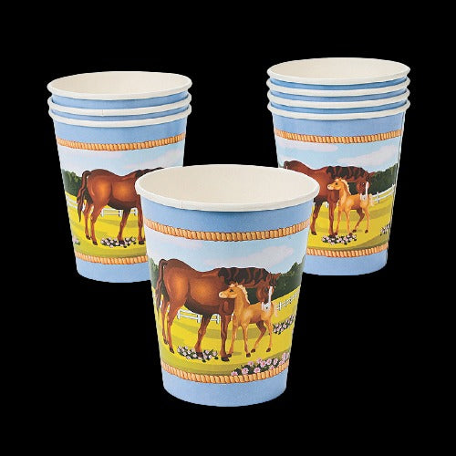 9 Oz Horse Party Paper Cups