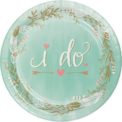 I Do Mint & Gold Bridal Dessert Plates