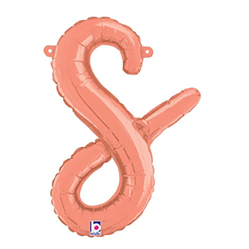14  Script Letter S Rose Gold (Air-Fill Only)
