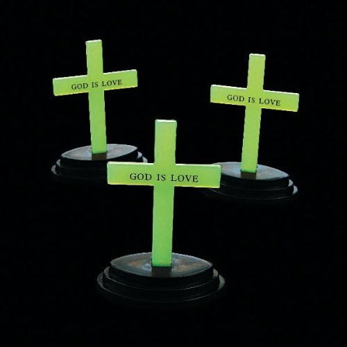 Glow In The Dark Crosses - 'God is Love' Printed Cross