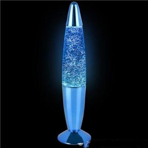 13 Metallic Blue Glitter Lamp
