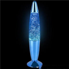 13" Metallic Blue Glitter Lamp