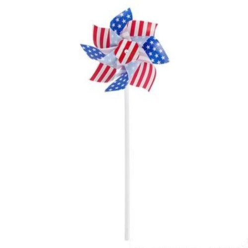 6 Spinning Patriotic Stars And Stripes Pinwheel - Pack of 12 Pinwheels