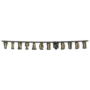 Vintage Dude 60th Birthday Jointed Letter Banner - 5.5 Ft Long, Multicolored Retro Decoration