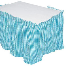 Blue & White Argyle Table Skirt