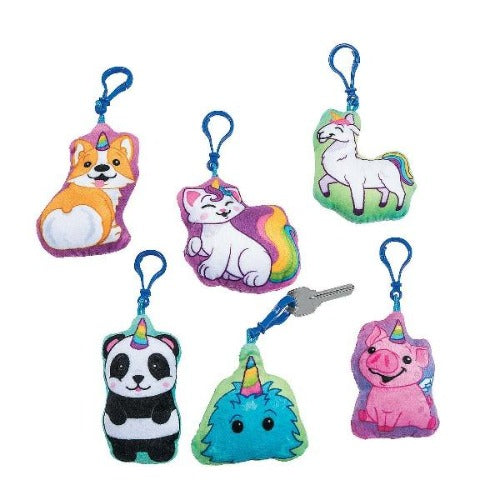 Clip Critters Stuffed Anicorn Keychains