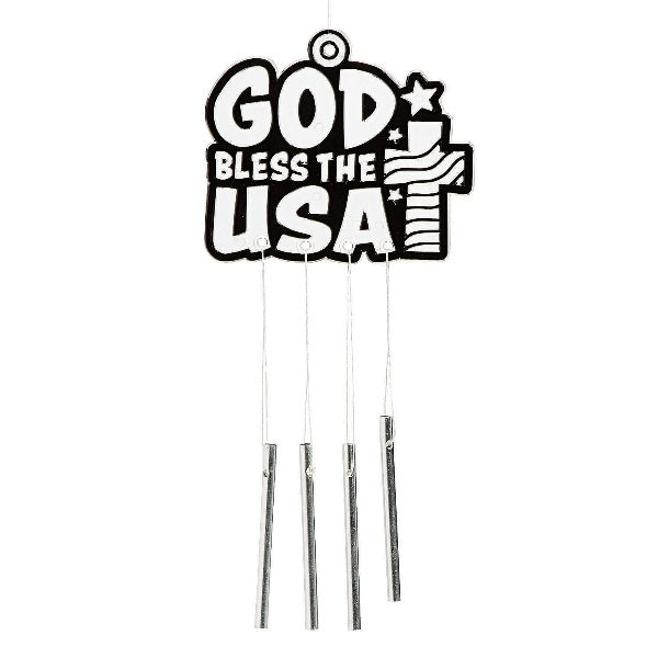 Religious Patriotic Suncatcher Wind Chimes