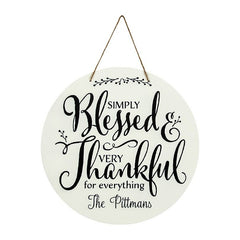 Personalized Faith Thanksgiving Door Sign