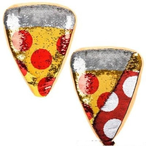 16 Plush Flip Sequin Pizza Pillow