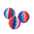 Patriotic Honeycomb Hanging Decorations | PartyGlowz