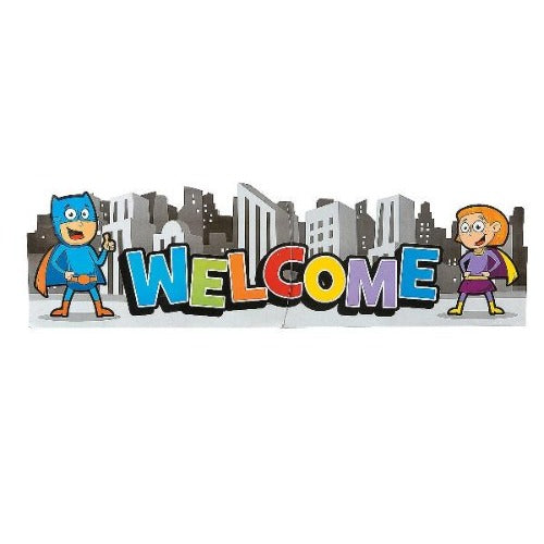 Superhero Welcome Banner Jointed Wall Decoration