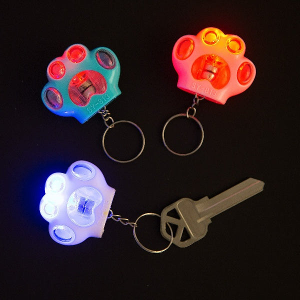 Light-Up Paw Keychains