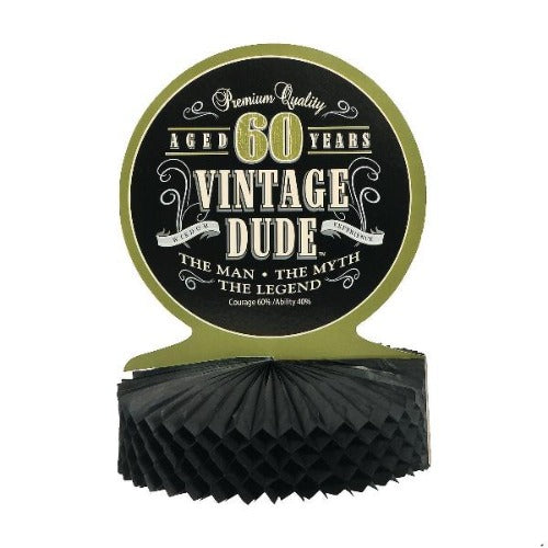 Vintage Dude 60th Birthday Centerpiece