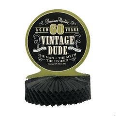 Vintage Dude 60th Birthday Centerpiece