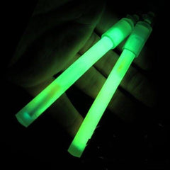 6 Inch Green Glow Sticks With Hook - 24 Hour Powder Mix - Pack of 10