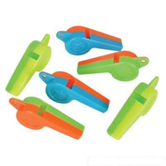 Multicolor Hard Plastic Whistle - Pack of 144 Pieces