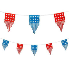 Cutout Patriotic Banner With Fringe