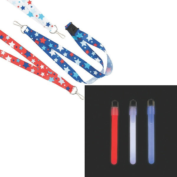 Patriotic Lanyard & Glow Stick Kit | PartyGlowz