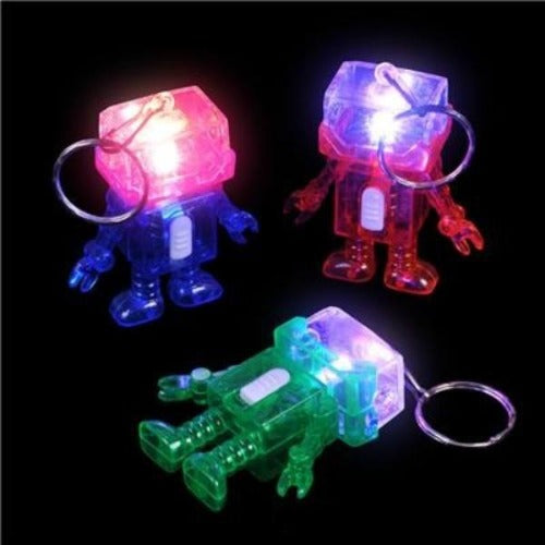2 Light Up Robot Keychain - Pack of 12 Keychains
