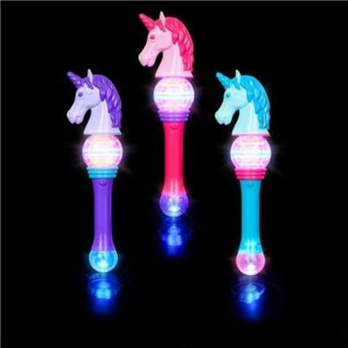 LED Light Up 15.5 Inch Spinning Unicorn Wand