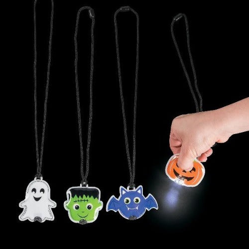 Light-Up Halloween Character Necklaces